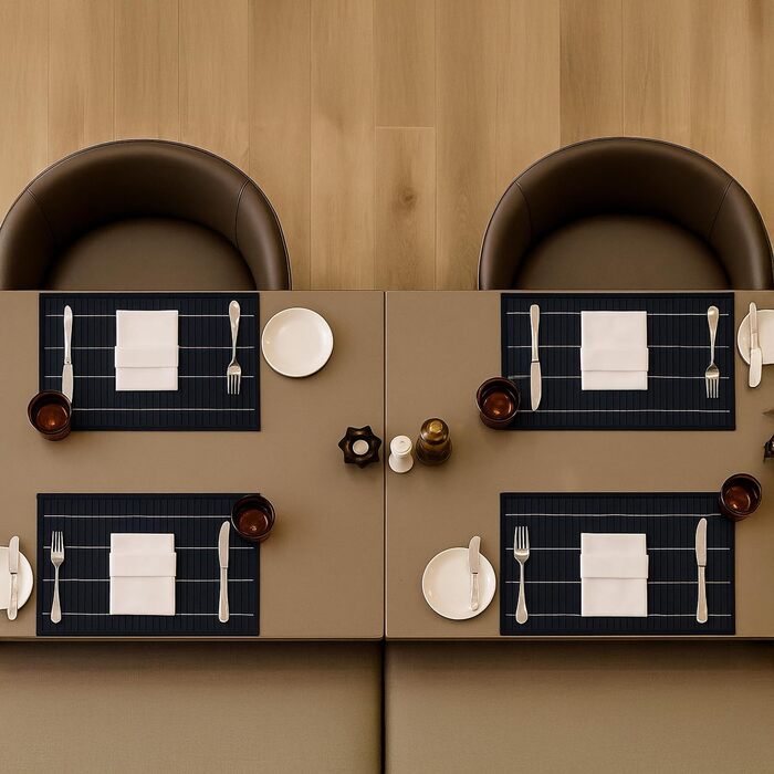 Набір із 6 сервірувальних килимків 45 x 30 см, чорний Relaxdays