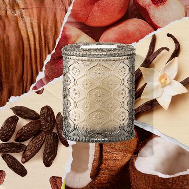 Ароматна свічка La Jole Muse у скляній свічці, подарунок для жінок, ароматичні свічки з сандаловим деревом для дому, час горіння 55 годин, 170 г. (острівний кокос)