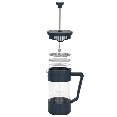 Заварювальний чайник з поршнем Fissman FLAT WHITE 350 мл скляна колба (9114)