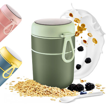 Стаканчик для пластівців 810 мл із складаною ложкою, зелений ETOPER