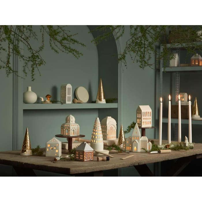 Свічник для чайної свічки конусний 30 см золотистий Nobili Kähler