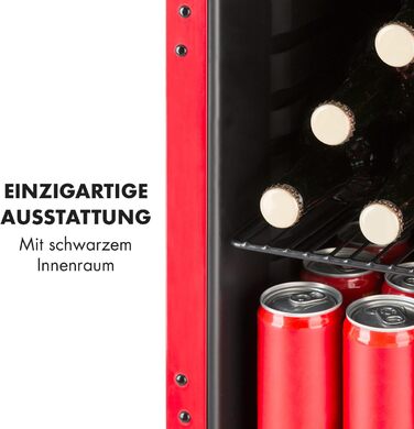 Міні-холодильник зі скляними дверцятами 48 л червоний Klarstein