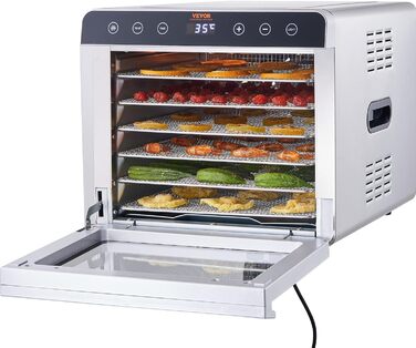 Дегідратор, контроль температури 30-90C, таймер від 0,5 до 48 годин, 700 Вт VEVOR