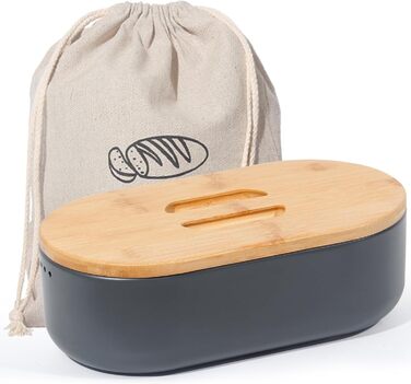 Маленька хлібниця з лляним мішок для хліба 33,5 x 18 x 11,3 см SYLANDO