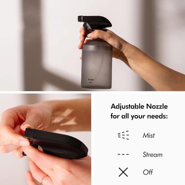 Розпилювач скляний 500 мл чорний, набір 2 предмети, KIVY