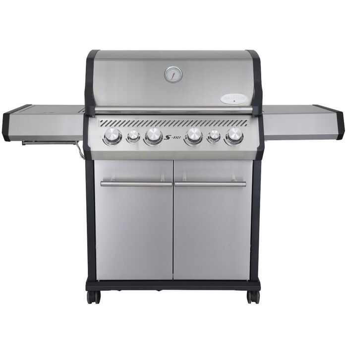 Газовый гриль SANTOS S-418, с боковой и задней горелкой, нержавеющая сталь 900303 Код: 010958