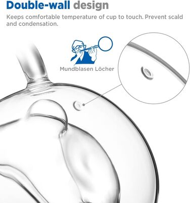 Двостінні милі келихи для лате макіато з різдвяною ялинкою, 270 мл, кавова чашка, різдвяна кружка з ситечком для чаю різдвяна ялинка, склянки для молока, льоду, різдвяні подарунки для жінок і дітей (тип 3 - кухоль Щасливий ведмедик, тип 3 - 280 мл * 1)