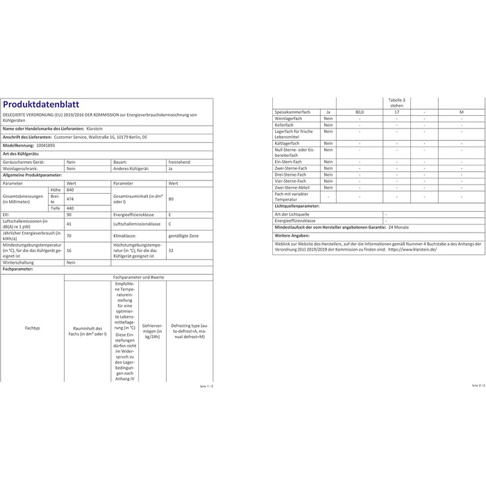 Мини-холодильник со стеклянной дверцей 80 л медный Klarstein
