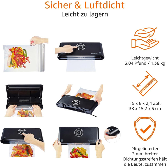 Вакуумный упаковщик 120 Вт Amazon Basics