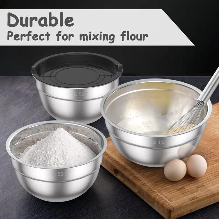 Набір мисок з нержавіючої сталі з кришками,  5 предметів Wildone