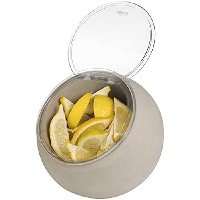 Сервировочный набор APS Moon - набор из 2 предметов 1 меламиновая миска (Ø 19 см) 1 откидная крышка с силиконовым уплотнителем, (бетонно-серый, Ø 19 см)