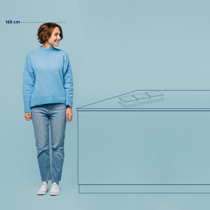 Набір з 3 мисок для соусів на дерев'яній підставці, білі Philipa Kela