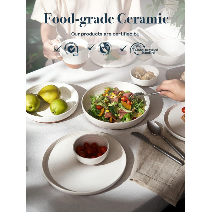 Набір з 4 плоских мисок для пасти 21 см Dowan