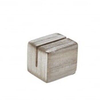 Меню-холдер 3*2.5*2.5 см, дерев'яний, акація, білий, GenWare