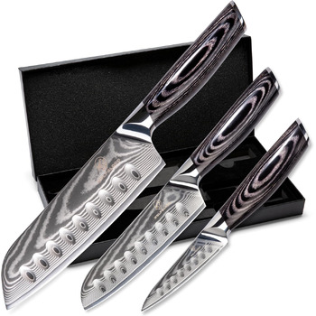 Набор дамасских ножей 31 23 и 19 см Pro Wolfblood