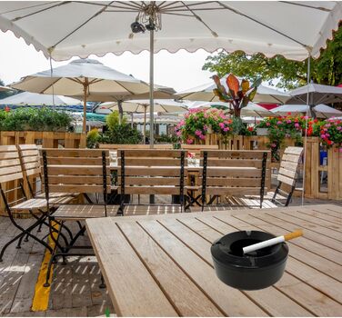 Пепельница 6 шт 10,5 см черная Generisch