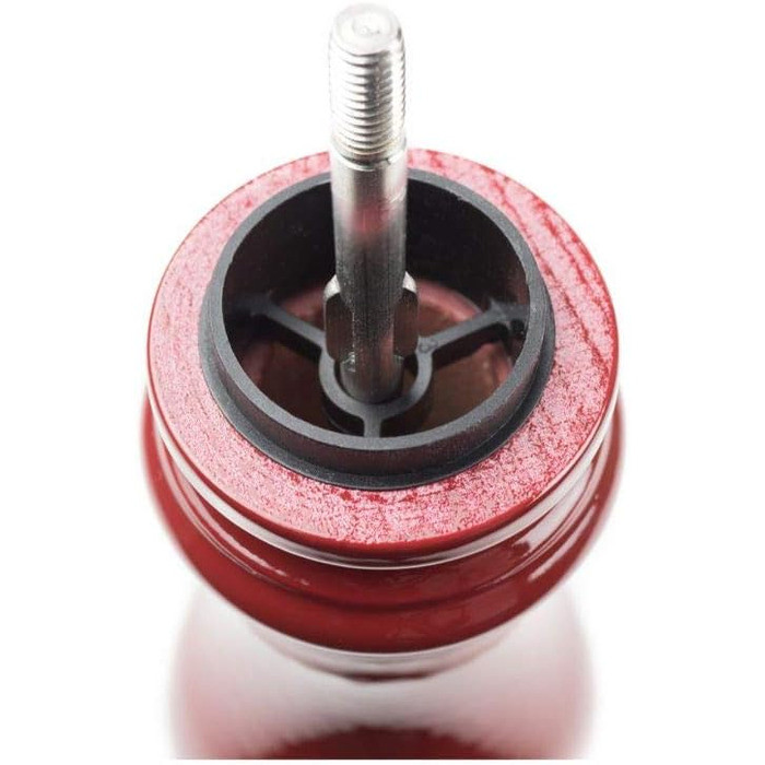 Ручний млин для перцю Peugeot Paris, регулювання помелу u'Select, висота дерево, чорний, 23720 (18 см, червоний лакований)