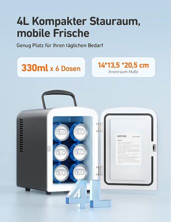 Міні-холодильник 4 л чорний AstroAI