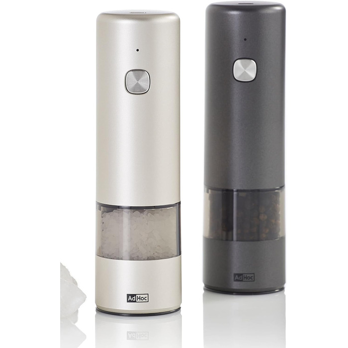 Млин для солі та перцю електричний 17 см, набір 2 предмети, світло-сірий/темно-сірий i.Mill AdHoc