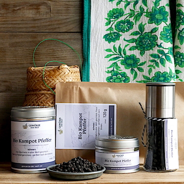 Кампотський перець органічний чорний 110 г в банці Gewuerze der Welt