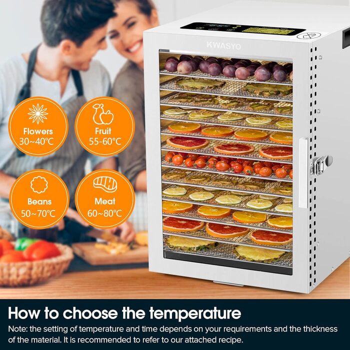Дегідратор на 12 полиць, 800 Вт Kwasyo
