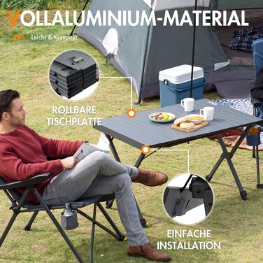 Складной кемпинговый стол 108 х 71 см черный Portal