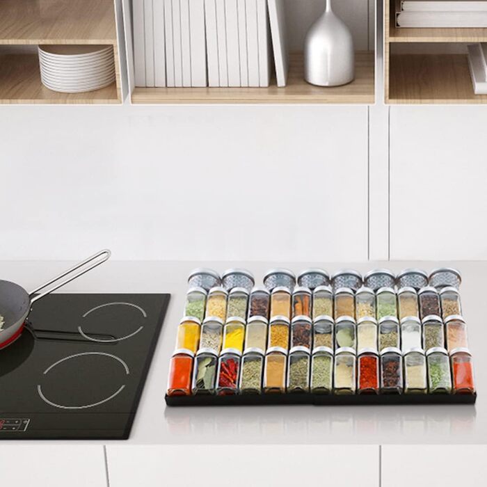 Організатор для спецій розсувний пластиковий, 30-60 см, чорний ionlyou