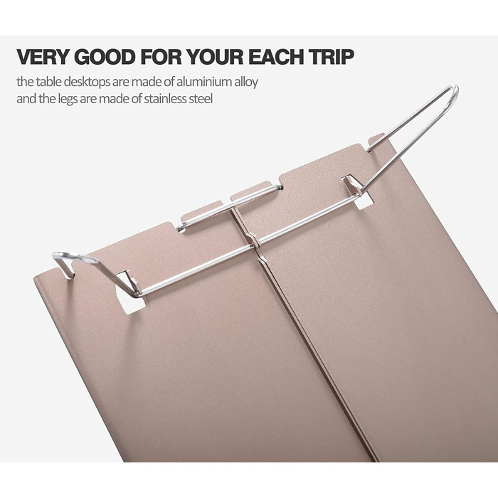 Складаний кемпінговий стіл з алюмінієвого сплаву, сірий Boundless Voyage