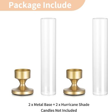 Скляний циліндричний свічник 2 шт. 31 см NUPTIO