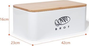 Хлібниця з кришкою 42 х 23 х 16 см білий Theo&Cleo
