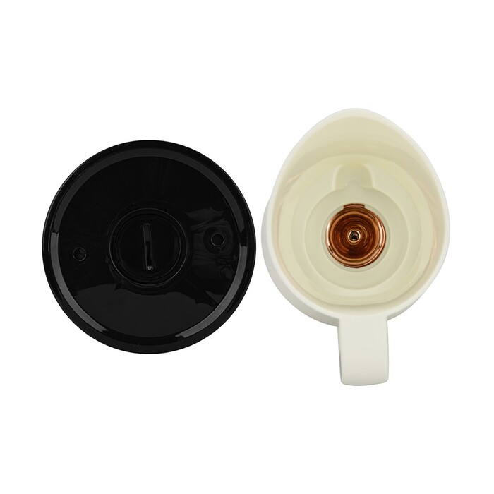 Термоглечик Fissman 1000 мл, колір БІЛИЙ пластиковий корпус зі скляною колбою (19841)