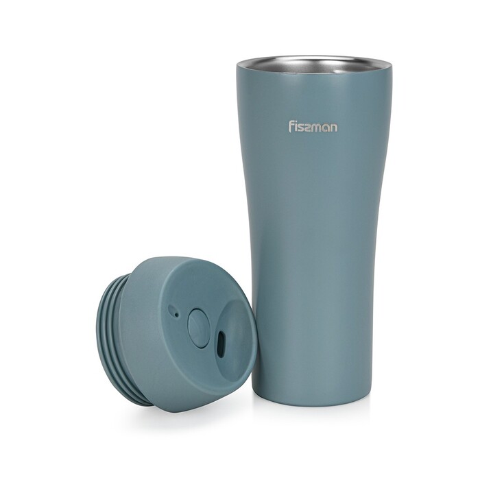 Термокухоль Fissman 420 мл, колір синьо-зелений нержавіюча сталь (9888)