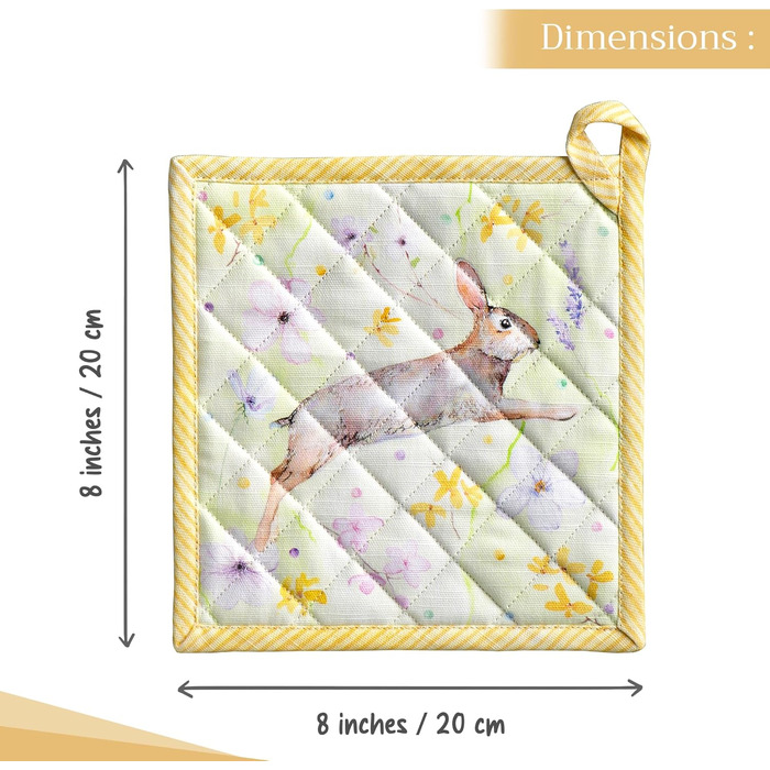 Рукавички для духовки Maison d&39 Hermine, підставки для каструль, 100 бавовна, термостійкі кухонні рукавички, рукавички для духовки (19 см x 33 см) та підставки для каструль (20 см x 20 см) для приготування їжі, Morzine - рукавички для духовки на День по