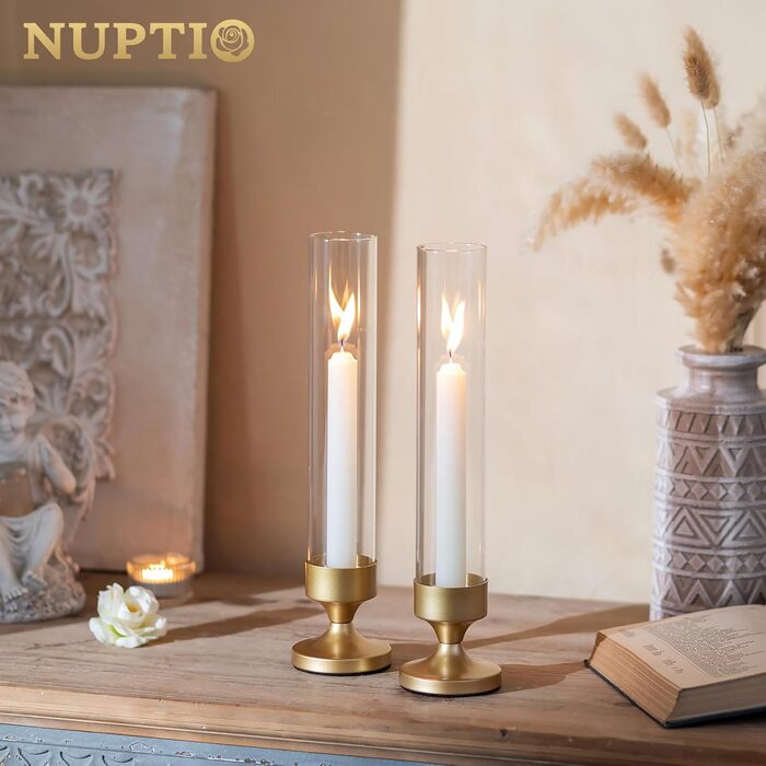 Скляний циліндричний свічник 2 шт. 31 см NUPTIO