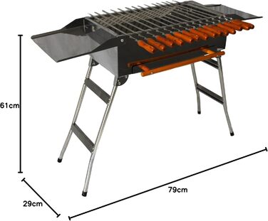 Преміальний портативний магал з ящиком для попелу, шампурами та решіткою Andreas Dell
