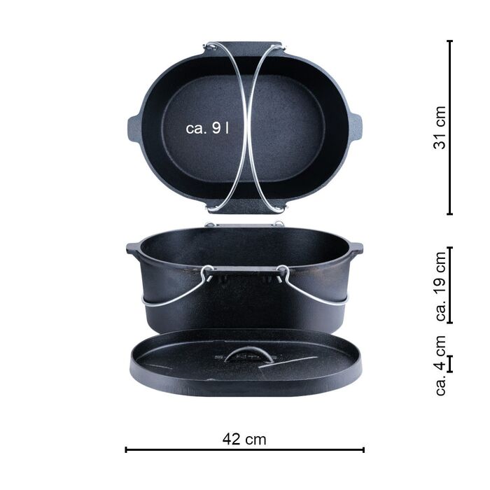 Форма для хліба з чавунного казана 42 x 31 см. Santos