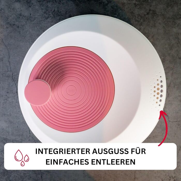 Спиннер для салата Westmark, Oбем 4.4 л, ø 23.5 см, пластик, не содержит бисфенола А, Spinderella, цвет прозрачный/белый/зеленый, 2430224A (розовый, стандартный)