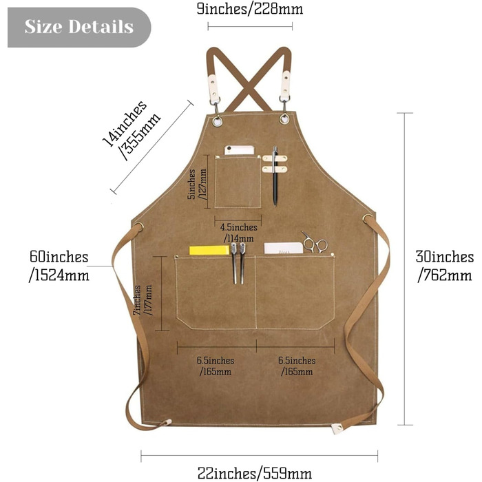 Фартух з полотна 55,9 х 76,2 см коричневий RAPRON
