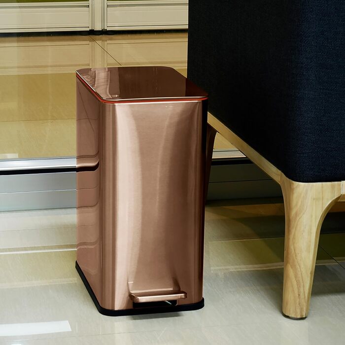 Сміттєвий бак з нержавіючої сталі 10 л мідний RED FACTOR