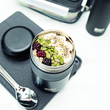 Контейнер для їжі Built Classic, чорний, 9 х 15,5 см, 490 мл