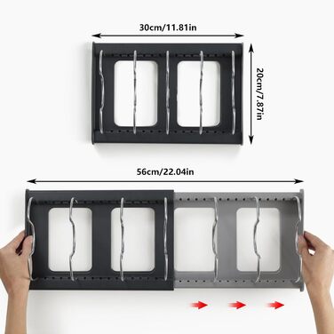 Підставка для посуду розсувна, 6 відділень, чорно-сірий SWRCEYJH