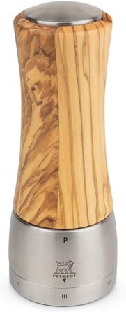 Ручний млин для перцю Peugeot Madras, регулювання помелу u'Select, висота 16 см, оливкова деревина, 36140 Млин для перцю оливкова деревина