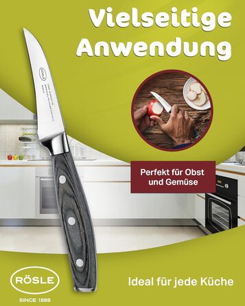 Ніж для чищення овочів 8 см Wolfgrey Rosle