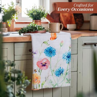 Набір з 3 багатоцільових кухонних рушників Maison d&39 Hermine Rural Christmas, 100 бавовна Барні рушники День подяки/Різдво (50 см x 70 см) (14 - Summer Whisper)