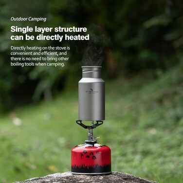 Титанова пляшка для води Відкритий кемпінг Одношарова металева пляшка для води з широким горлом Захист від протікання Спорт Їзда на велосипеді Піші прогулянки Пікнік Скелелазіння Біг Чай Кава Пляшка для напоїв (400 мл Ti3251d)