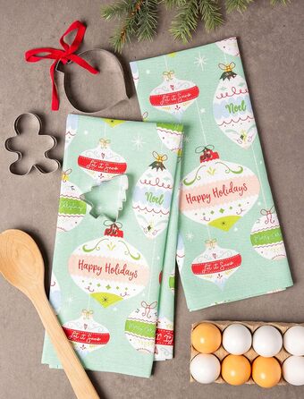 Набір кухонних рушників своїми руками, різдвяні рушники для випічки, приготування їжі та розваг, 18&quot x 28&quot, Tree Farm, 2 шт. (вінтажні прикраси)