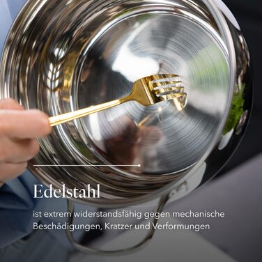 Набір посуду FLORINA 4 предмети Нержавіюча сталь 18/0 Кришка із загартованого скла Для індукційних, газових, електричних та керамічних варильних поверхонь Можна мити в посудомийній машині Високоякісний набір посуду для будь-якої кухні (8 предметів, каштан