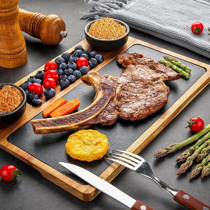 Сервірувальна тарілка зі сланцю для стейків 33 х 23 см HALE OTEIR