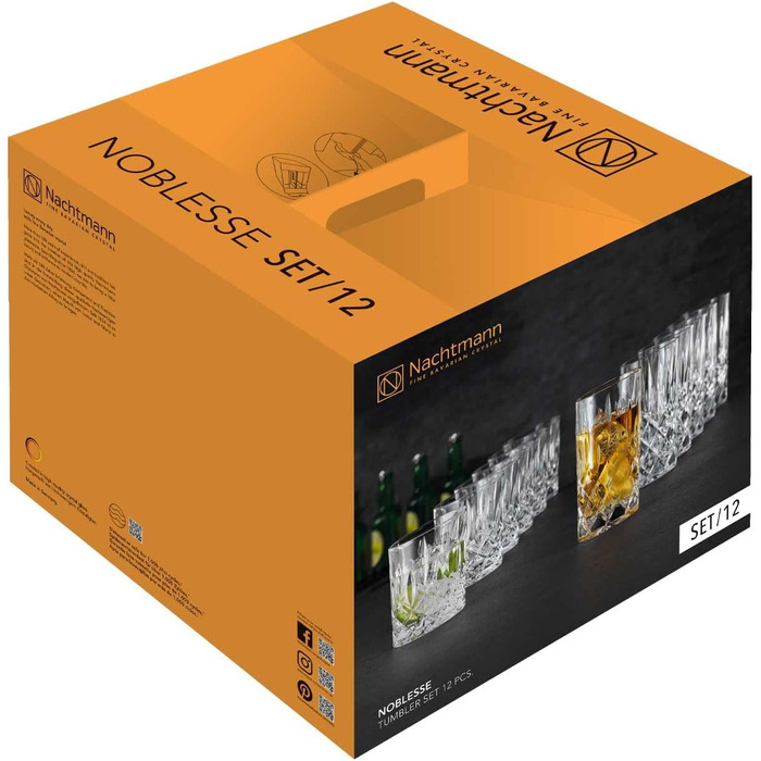 Набір з 12 барних склянок для віскі та лондринків, Noblesse Nachtmann