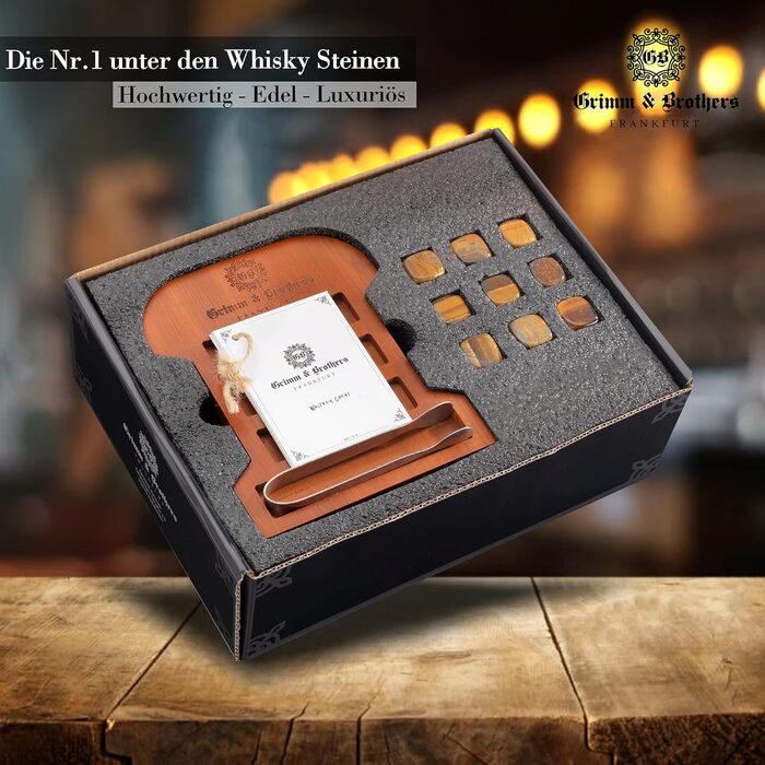 Набір каменів для віскі 9 каменів тигрового ока Grimm & Brothers FRANKFURT